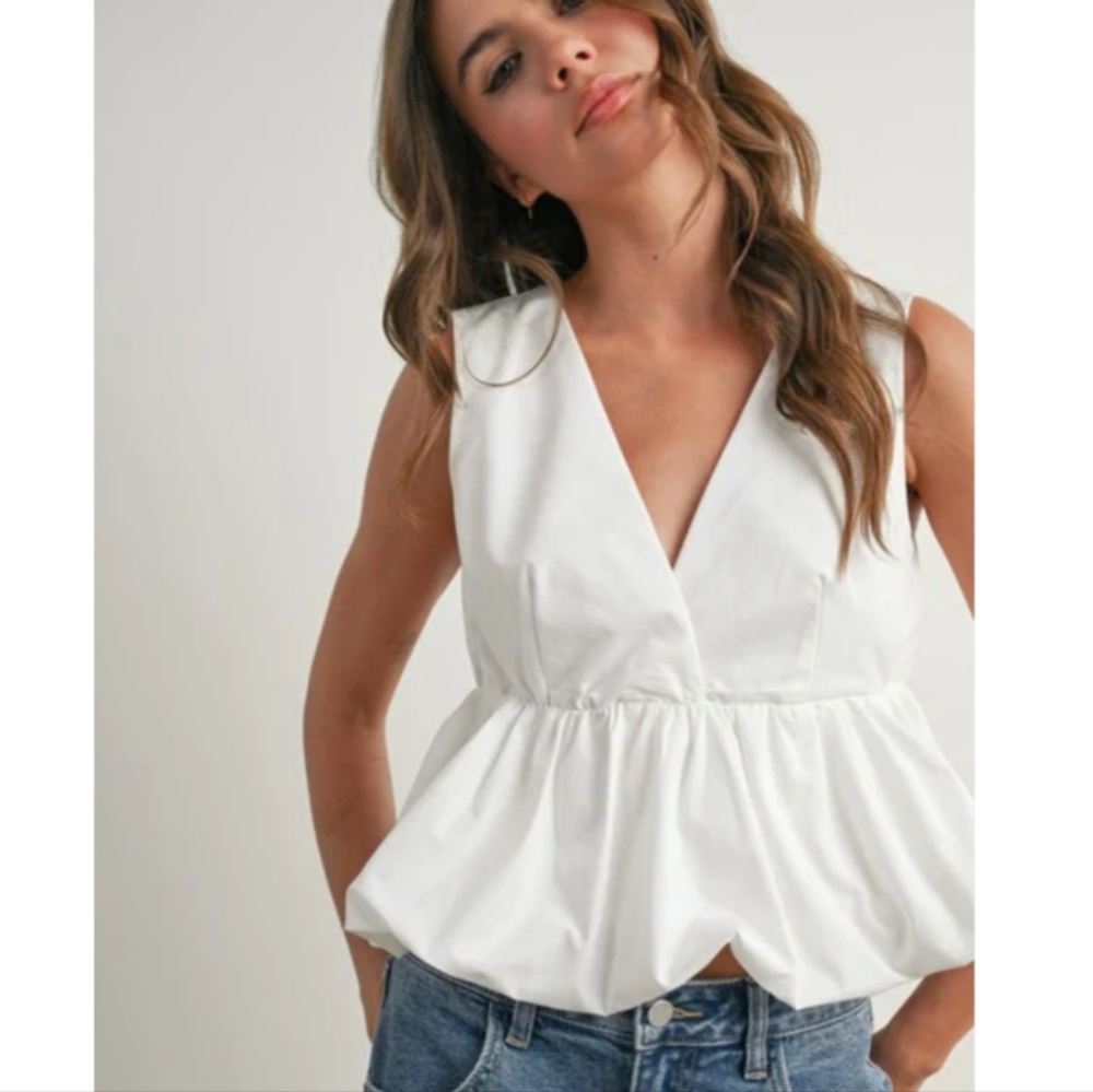 🆕️ J. Crew Sleeveless V-Neckline Cotton Top. NWT